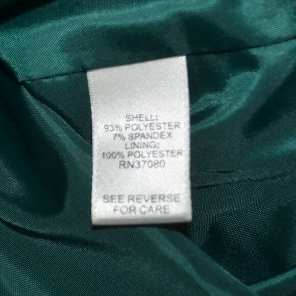 Cato Womens Holiday Green Velvet One Button Blazer Size S Pockets Christmas - Picture 9 of 10